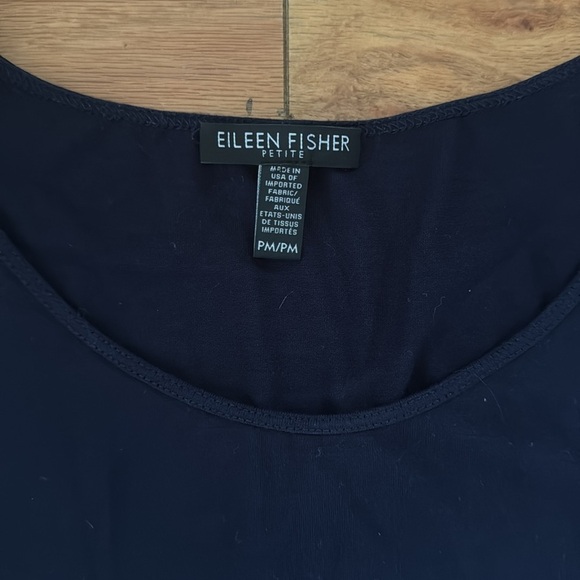 EILEEN FISHER | Petite PM | Navy Blue Shift | Sleeveless Dress | Tencel Stretch - Picture 2 of 3